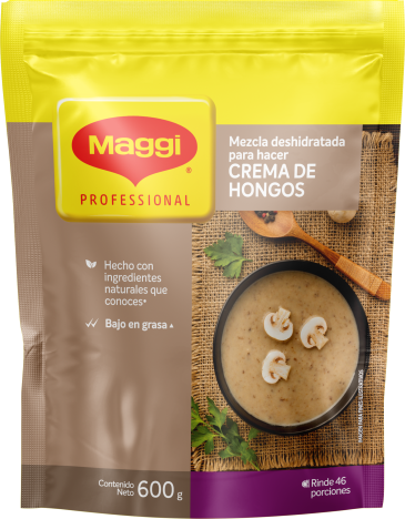 Vista frontal de doypack MAGGI® Crema de Hongos x 600g