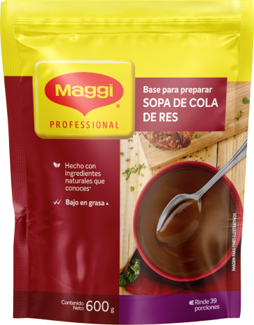 Vista frontal de doypack MAGGI® Sopa de Cola de Res x 600g