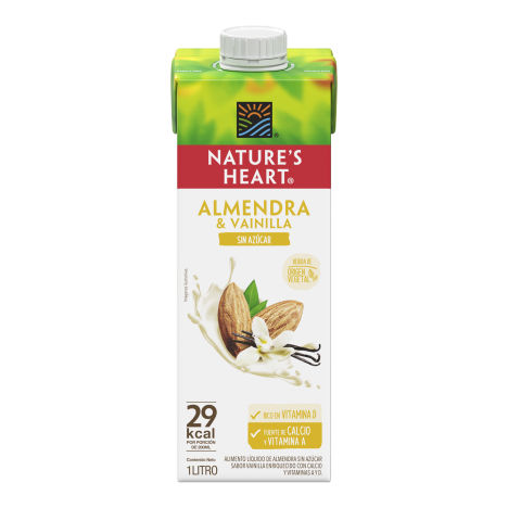 Caja NATURE’S HEART® Bebida de Almendra y Vainilla Sin Azúcar x 1l