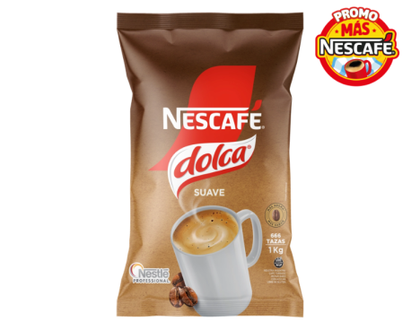Paquete de café instantáneo Dolca suave de Nescafé