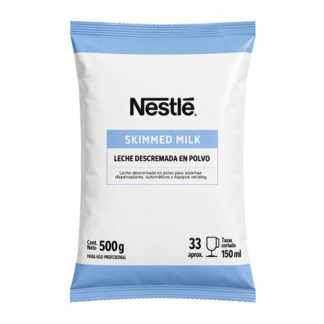 Vista frontal de NESCAFÉ® Leche descremada en polvo bolsa 500g