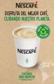 Vaso reciclable color blanco de Nescafé con café en su interior
