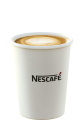 Vaso blanco de Nescafé con café en su interior