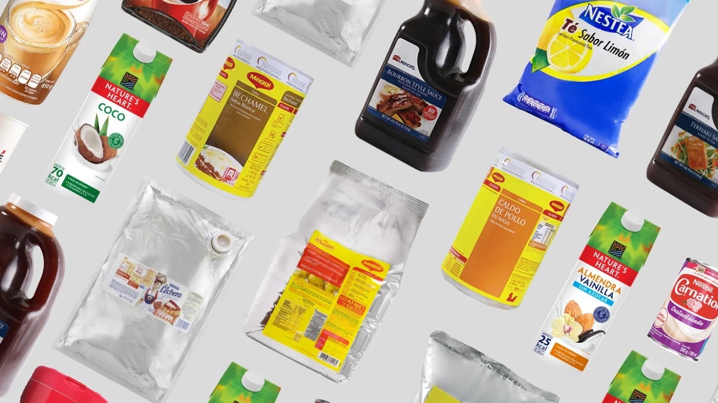 Banner con productos de NATURE'S HEART®, MAGGI®, NESCAFÉ®, LA LECHERA®, MINOR'S®, NESTEA®, CARNATION®, entre otros