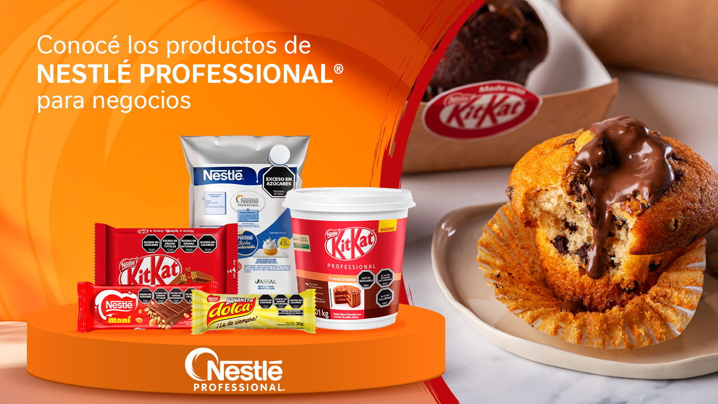 "Conocé los productos de Nestlé Professional para negocios y potenciá tus creaciones con chocolate, crema y más.
