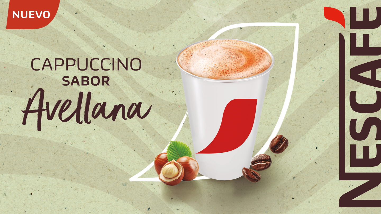 publicidad de cappuccino Nescafé sabor avellana