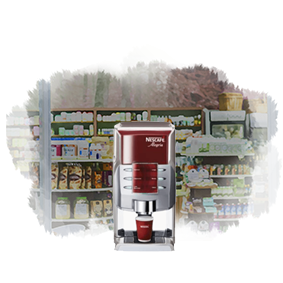 Máquina Nescafé Alegria Soluble en un kiosco