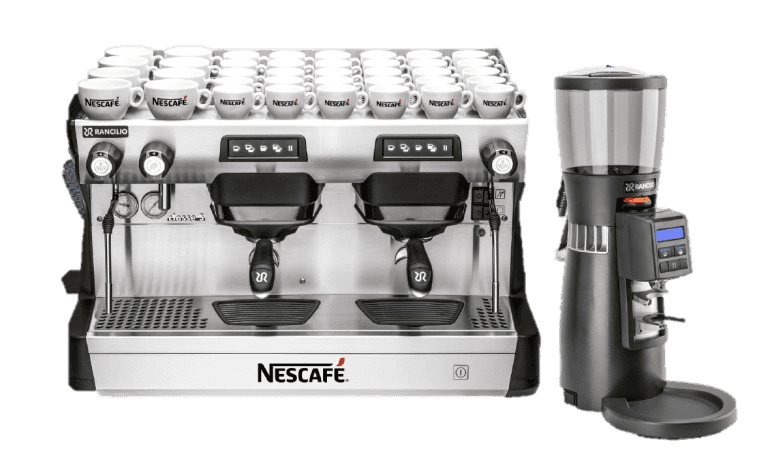 Vista frontal de NESCAFÉ® Rancilio Máquina para café espresso en grano