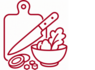 Ícono de mise en place y preparación de cocina
