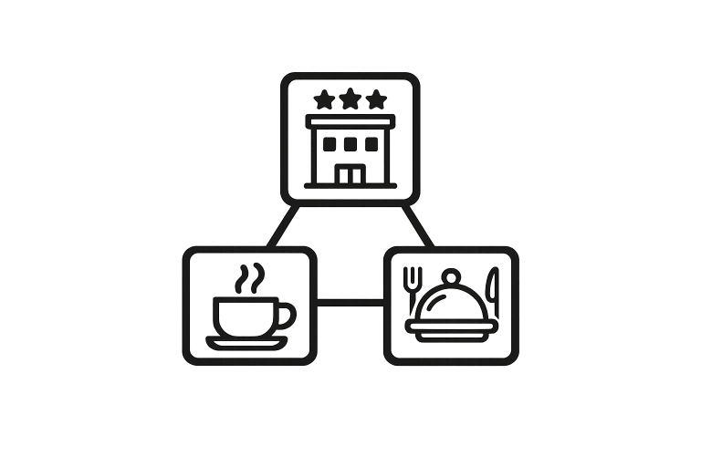 Ícono de estructura que muestra soluciones por canal gastronómico provistas por NESTLÉ PROFESSIONAL®